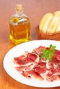 Slices of spanish ham Royalty Free Stock Photo