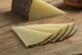 Slices of Spanish Manchego cheese Royalty Free Stock Photo