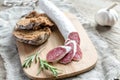 Slices of spanish salami Royalty Free Stock Photo