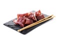 Slices of Spanish Serrano Ham Royalty Free Stock Photo
