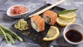 2 slices of sushi for torrets and decoration Royalty Free Stock Photo