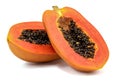 Slices of sweet papaya isolated on white background Royalty Free Stock Photo