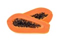 Slices of sweet papaya on white background Royalty Free Stock Photo