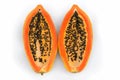 Slices of sweet papaya on white Royalty Free Stock Photo