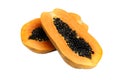 Slices of sweet papaya on white isolate background Royalty Free Stock Photo