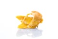 slices of sweet ripe dried mango on white background Royalty Free Stock Photo