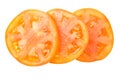 slices of tomato isolated on a white background top view Royalty Free Stock Photo