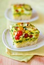 Slices of vegetable gratin(quiche) Royalty Free Stock Photo