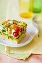 Slices of vegetable gratin(quiche) Royalty Free Stock Photo