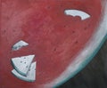 The slices of watermelon, abstract oil painting