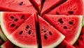 Slices of watermelon as background. Close up. generative ai