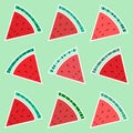 Slices of watermelon. Seamless background.