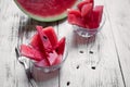 Slices of watermelon sweet dessert