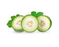 Slices of wax gourd on white background Royalty Free Stock Photo