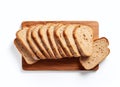 Slices of wheat bread isolated on a white background Royalty Free Stock Photo