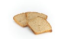 Slices of wheat bread on a white background Royalty Free Stock Photo