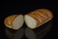 Slices of white bread on a black background Royalty Free Stock Photo