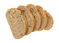 Slices of whole wheat bread loaf on a white background Royalty Free Stock Photo