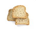 Slices of wholemeal bread isolated on a white background Royalty Free Stock Photo