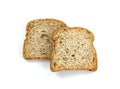 Slices of wholemeal bread isolated on a white background Royalty Free Stock Photo