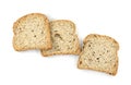 Slices of wholemeal bread isolated on a white background Royalty Free Stock Photo