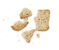 Slices of wholemeal bread isolated on a white background Royalty Free Stock Photo