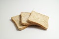 Slices of wholemeal toast bread on white backround Royalty Free Stock Photo