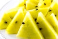 Slices of yellow watermelon Royalty Free Stock Photo