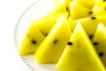 Slices of yellow watermelon Royalty Free Stock Photo