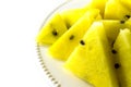 Slices of yellow watermelon Royalty Free Stock Photo