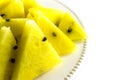 Slices of yellow watermelon Royalty Free Stock Photo
