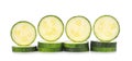 Slices zucchini on white background. Royalty Free Stock Photo