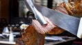 Slicing Barbecue Royalty Free Stock Photo