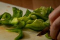 Slicing bell pepper