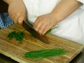 Slicing chives