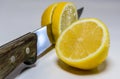 Slicing lemon Royalty Free Stock Photo