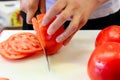 Slicing Tomatoes Royalty Free Stock Photo