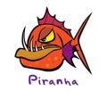 Slick cool cartoon style piranha icon format