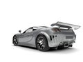 Slick metallic silver modern super sports car - back view