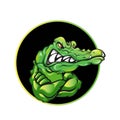 Angry muscular crocodile mascot design