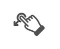 Drag drop gesture icon. Slide arrow sign. Swipe action. Vector