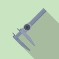 Slide caliper icon flat vector. Vernier micrometer Royalty Free Stock Photo