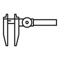 Slide caliper icon outline vector. Vernier micrometer Royalty Free Stock Photo