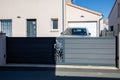 slide design door entrance high grey sliding metal gate house gray modern portal of suburb city