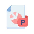 Slide document file paper page single isolated icon with flat style
