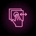 Slide, document, touch, finger neon icon. Simple thin line, outline of touch gesture icons for ui and ux, website or mobile