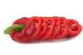 Slide fresh red bell pepper. Sweet pepper. Giant pepper. Isolate on white background. Save with clipping path Royalty Free Stock Photo