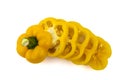 Slide fresh yellow bell pepper. Sweet pepper. Giant pepper. Isolate on white background. Save with clipping path Royalty Free Stock Photo
