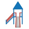 Slide house icon cartoon . Outdoor park Royalty Free Stock Photo