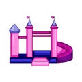 slide inflatable castle cartoon vector illustration Royalty Free Stock Photo